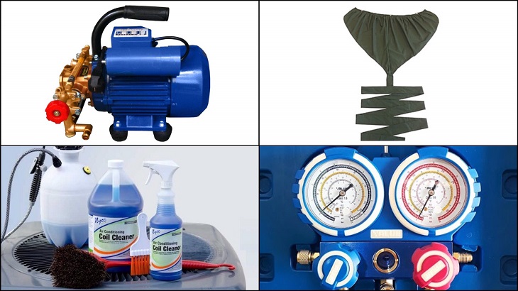 Dụng cụ vệ sinh cục nóng máy lạnh
